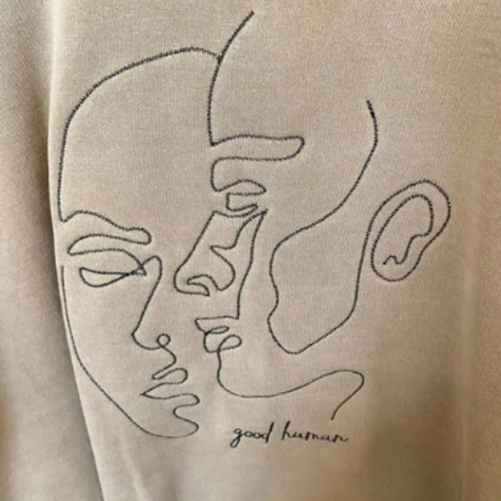 Unique Embroidered Sweatshirt by Good Human